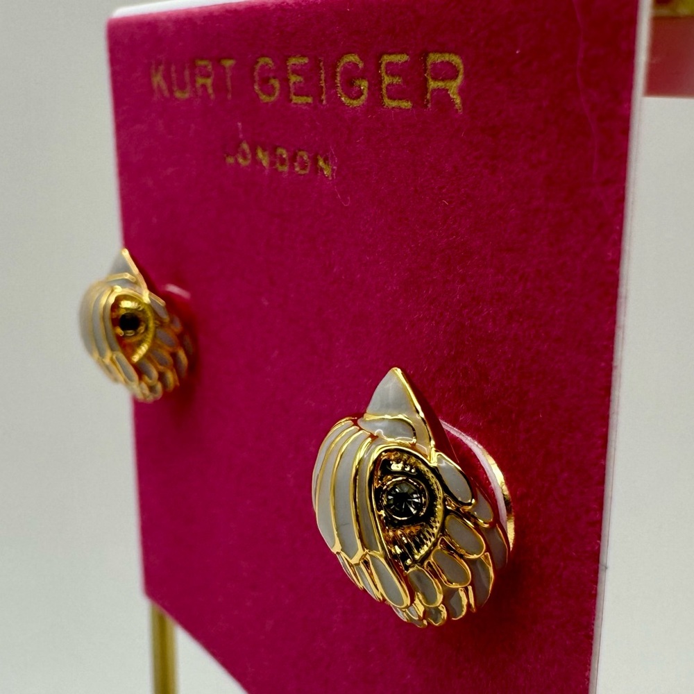 Kurt Geiger Lavender Enamel Eagle Stud Earrings